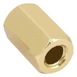 7050-H-B-.562-1 SPACER 1/2 HEX X 9/16 L X 1/4 (0.257) ID BRASS